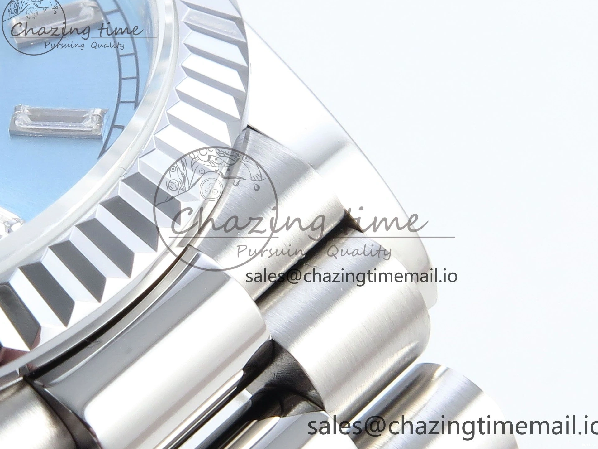 MiroTime 0214 Day Date 36 YG 128236 KF 1:1 Best Edition Ice Blue Crystal Dial on President Bracelet A2836 (Gain Weight) Modern 500